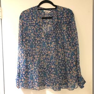 Isabel Marant Blue Floral Chiffon Blouse